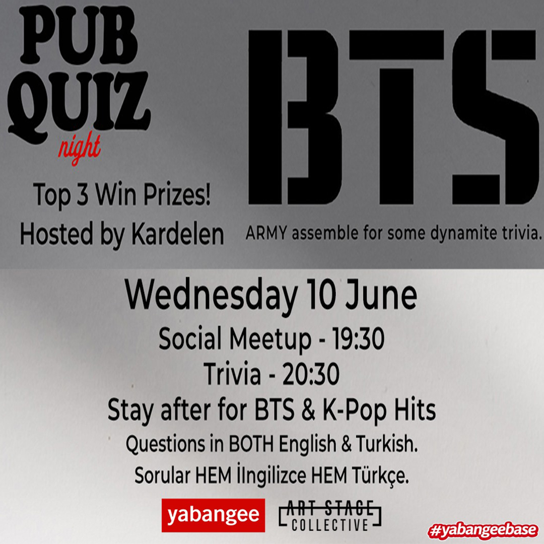 Pub Quiz Night on BTS: Questions in English and Turkish