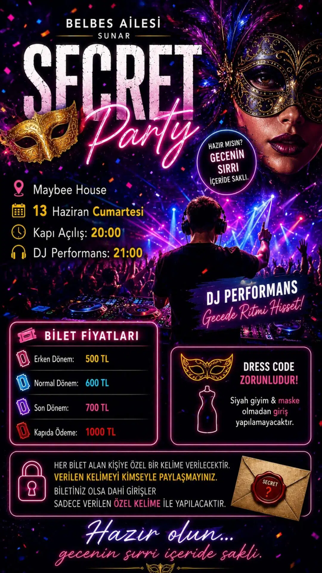 SECRET PARTY – MASKELİ GECE